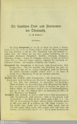 Die slavischen Orts- und Flurnamen der Oberlausitz