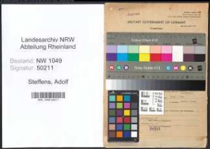 Entnazifizierung Adolf Steffens , geb. 26.08.1897 ()