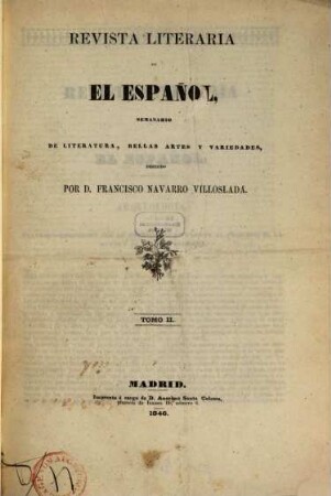 El Español. Revista literaria, 1846, Febr. - Juli