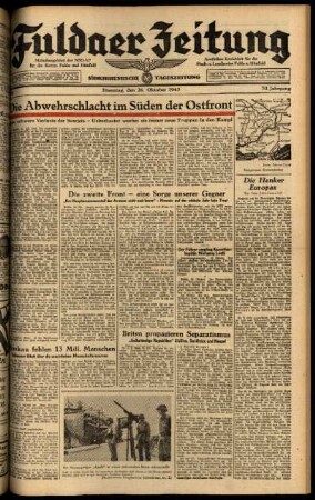 Ausgabe vom Dienstag, den 26. Oktober 1943.