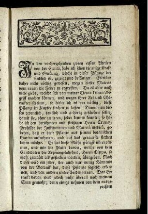 In den vorhergehenden zween ersten Theilen von der Cicuta ...