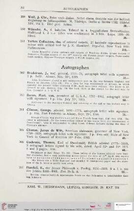 Autographen (Nr. 362 – 369)