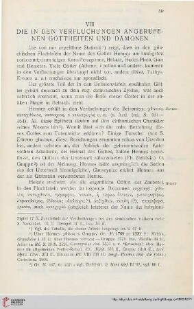 VIII. Die in den Verfluchungen angerufenen Gottheiten und Dämonen