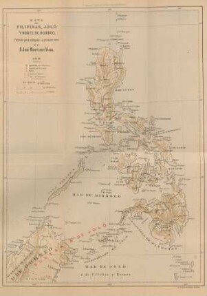 Mapa de Filipinas, Joló y norte de Borneo