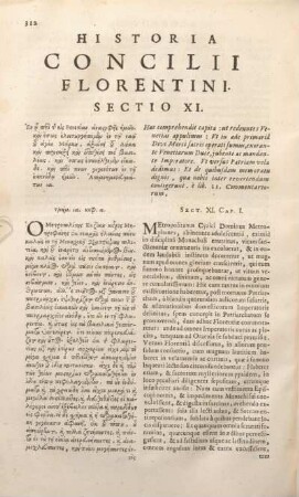 Historia Concilii Florentini Sectio XI.