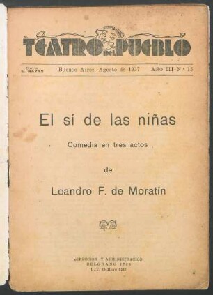 1936001500: El sí de las niñas : comedia en tres actos