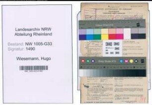 Entnazifizierung Hugo Wiesemann , geb. 21.04.1904 (Kaufm.Angestellter)