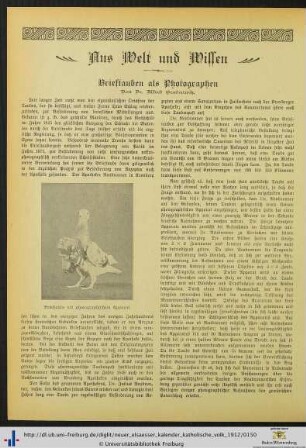 Brieftauben als Photographen.