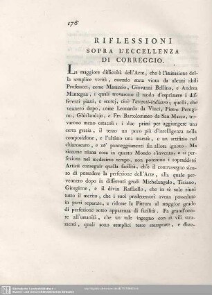 Riflessioni Sopra L'Eccellenza Di Correggio.