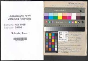 Entnazifizierung Anton Schmitz , geb. 05.04.1888 (Schriftsetzer)