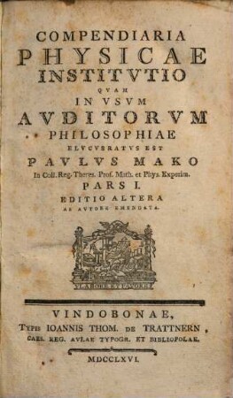 Compendiaria Physicae Institvtio, 1