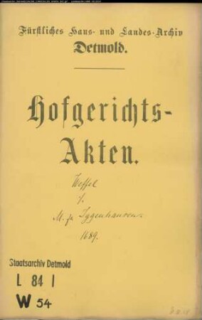 Weffel, Deppe gegen Joh. Henr. von Exter, Meier zu Iggenhausen - Schuldforderung