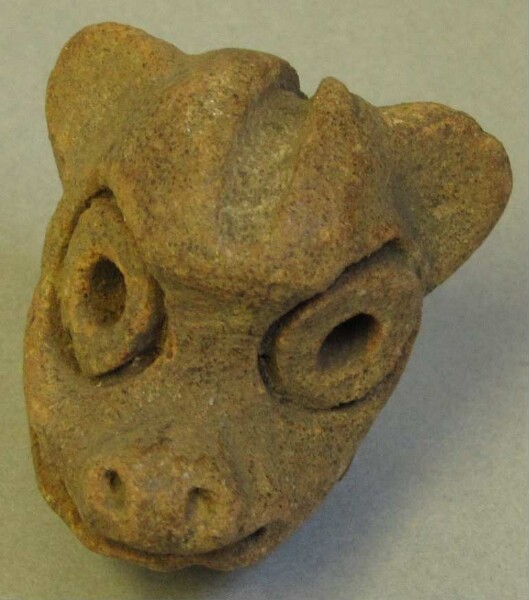 Animal head made of clay