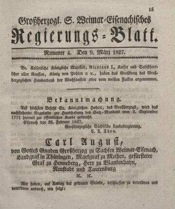 Nr. 4 : 9. März 1827
