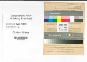 Entnazifizierung Walter Clodius , geb. 07.03.1910 (Sachverstaendiger)