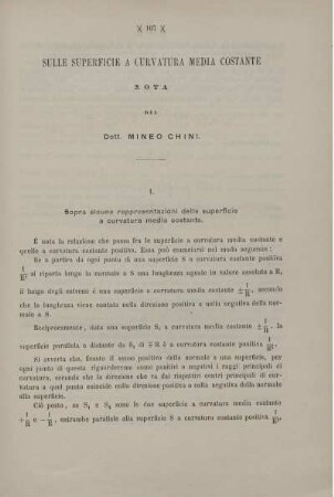 Sulle superficie a curvatura media costante.