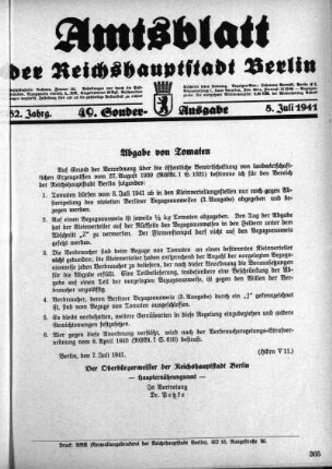 49. Sonderausgabe, 8. Juli 1941