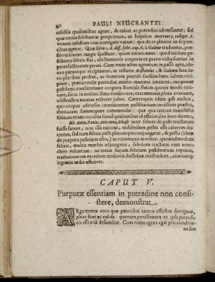 Caput V. Purpuræ essentiam in putredine non consistere, demonstrat.