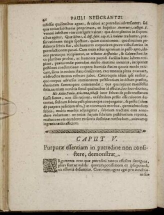 Caput V. Purpuræ essentiam in putredine non consistere, demonstrat.
