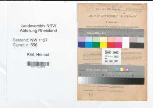 Entnazifizierung Helmut Kiel , geb. 14.11.1908 (Werkmeistr)