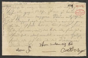 Brief an Anton Schindler, geschrieben von Karl van Beethoven : o.D. [mutmaßl. April 1824]