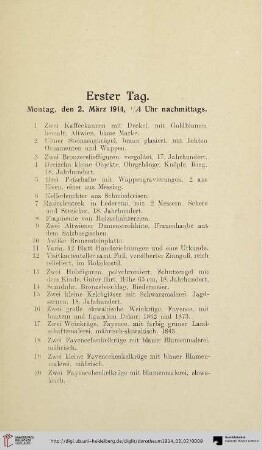 Erster Tag (Nr. 1-143)
