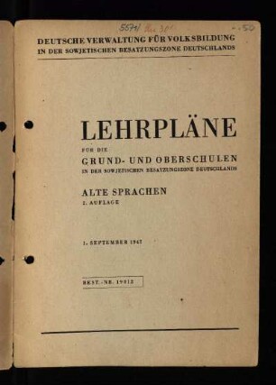 1947: Alte Sprachen