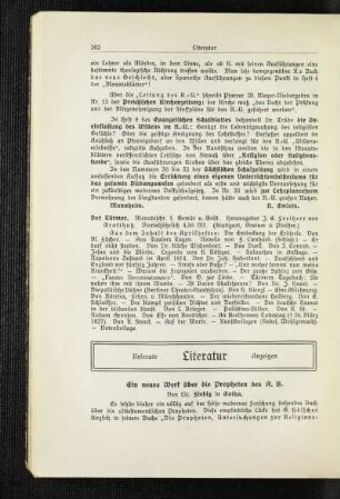 ¬Ein¬ neues Werk über die Propheten des A. B.