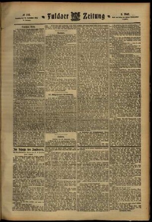 Dritte Ausgabe vom Samstag, den 28. September 1912.