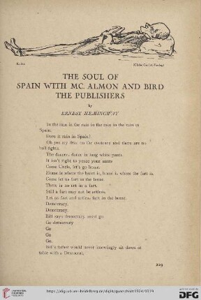 The Soul of Spain with Mc. Almon and Bird the Publishers