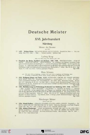 Deutsche Meister XVI. Jahrhundert (Nr. 77-283)