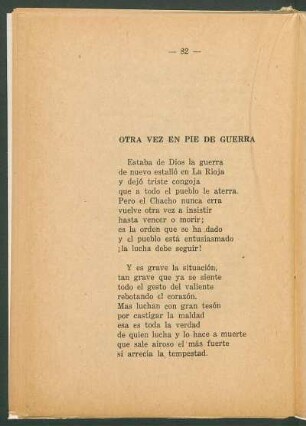 Otra vez en pié de guerra