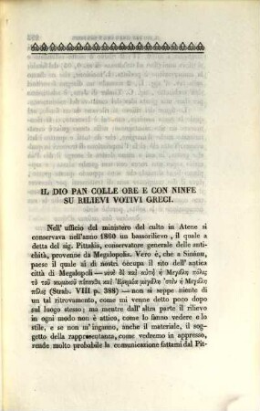 Il dio Pan, colle Ore e con Ninfe su rilievi votivi Greci : memoria