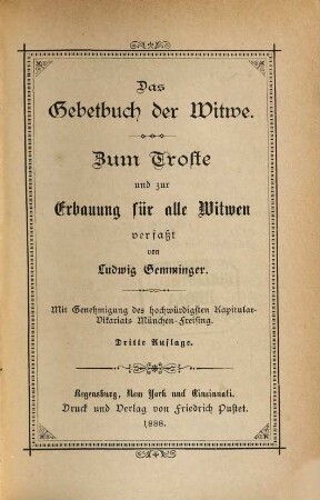 Das Gebetbuch der Wittwe