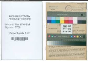 Entnazifizierung Fritz Seipenbusch , geb. 28.12.1895 ()