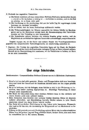 Leitsätze der zur mündlichen Verhandlung gestellten Beratungsgegenstände : [Über einige Schulstrafen]
