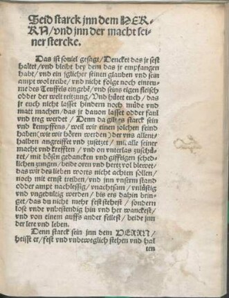 Seid starck jnn dem HERRn/ vnd jnn der macht seiner stercke.