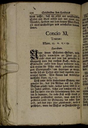 Concio XI. Textus: Marc 15. v. 15 - 19.