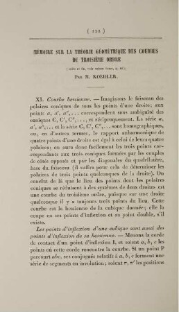 Mémoire sur la théorie géméttrique des courbes du troisième ordre.
