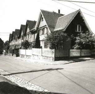 Dresden-Hellerau, Beim Gräbchen 6/16. Wohnhäuser (1909/1910, H. Muthesius)
