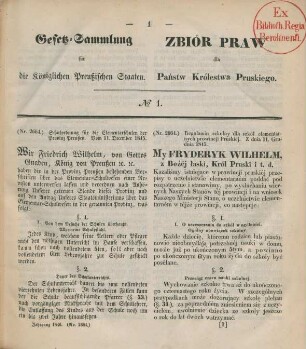 1846: Gesetzsammlung für die Königlichen Preußischen Staaten
