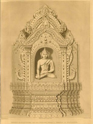Image of Gautama on his throne, from a temple at Sagaing