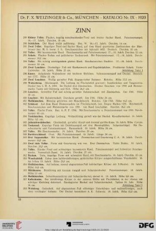 Zinn (Nr. 289-364)