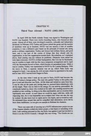 Chapter VI Third Tour Abroad - NATO (1952-1957)