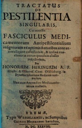 Tractatus De Pestilentia Singularis