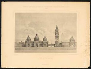 Schlosserweiterung und Dom, Berlin: Aufriss Westseite