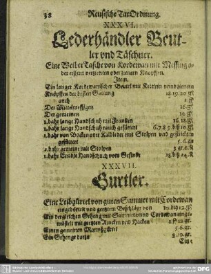 XXXVI. Lederhändler Beutler und Täschner