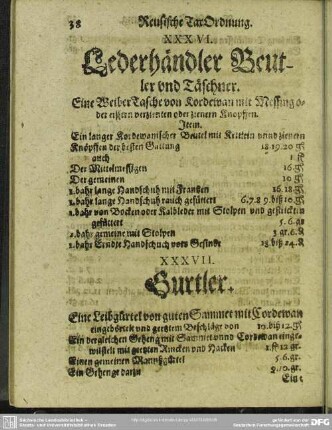 XXXVI. Lederhändler Beutler und Täschner