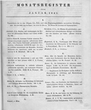 Monatsregister Januar