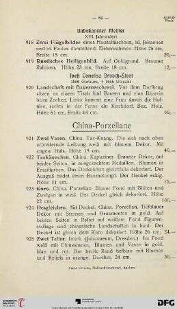 China-Porzellane (Nr. 921-925)